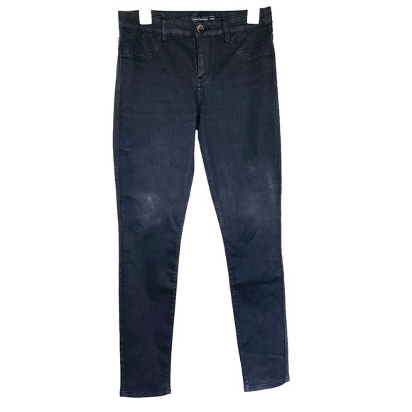 Calvin Klein Jeans Womens Pants Size 29 Size 8 Black Leggings Stretch Mid Rise - Picture 1 of 14